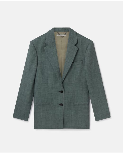 Stella McCartney Green Wool Mouline Oversized Blazer
