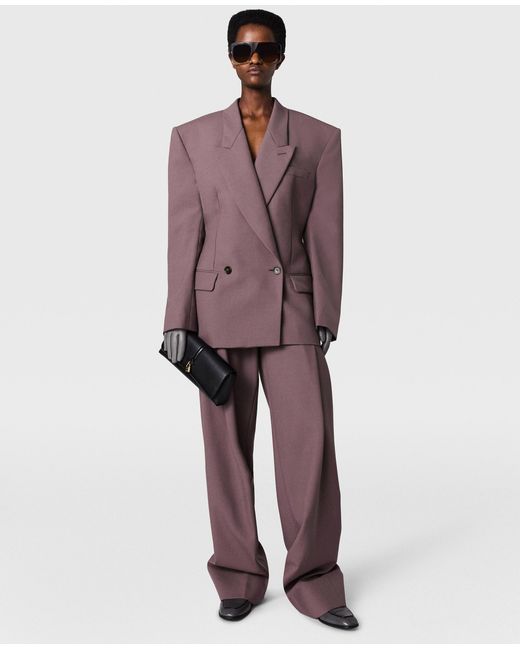 Stella McCartney Purple Canvas Double-Breasted Waisted Jacket