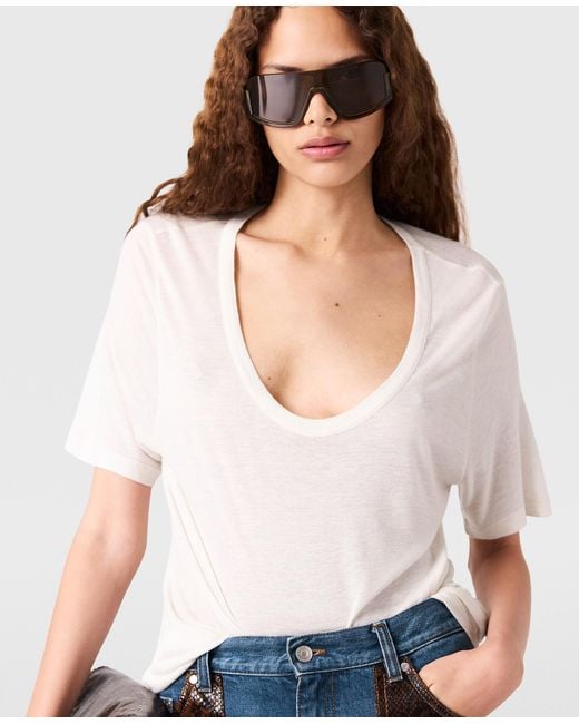 Stella McCartney White Semi-sheer Knit Crewneck T-shirt