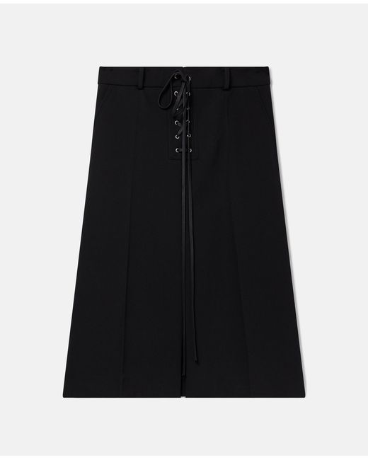 Stella McCartney Black Whipstitch-closure Wool Skirt