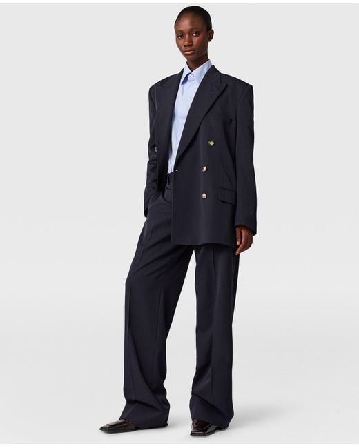 Stella McCartney Blue Oversized Double-Breasted Blazer