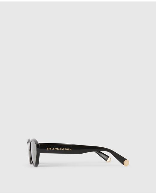 Stella McCartney Gray Logo Oval Sunglasses