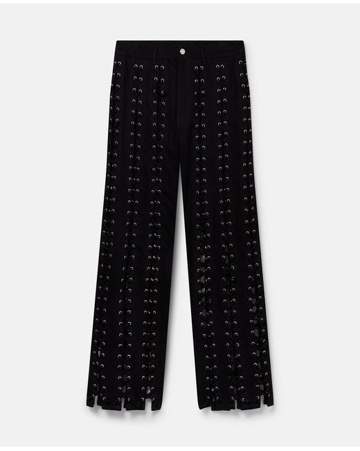 Stella McCartney Black High-rise Straight-leg Whipstitched Denim Jeans