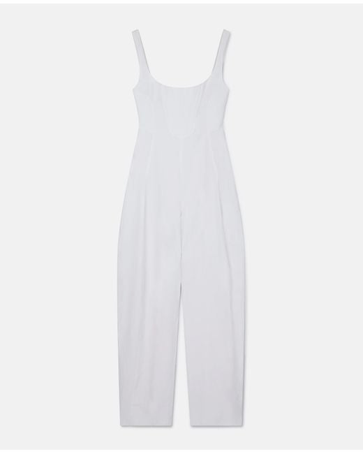 Stella McCartney White Linen-cotton Corset Jumpsuit