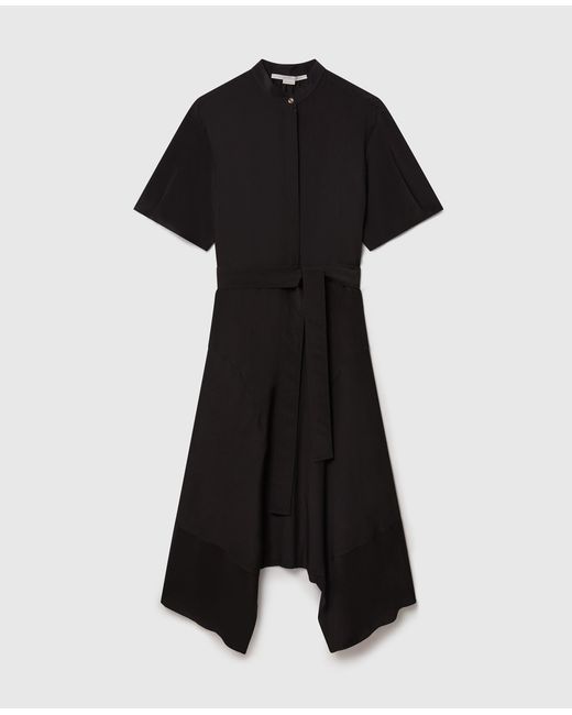 Stella McCartney Black Silk Crêpe De Chine Shirt Dress
