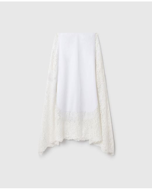 Stella McCartney White Lace Panel Midi Skirt