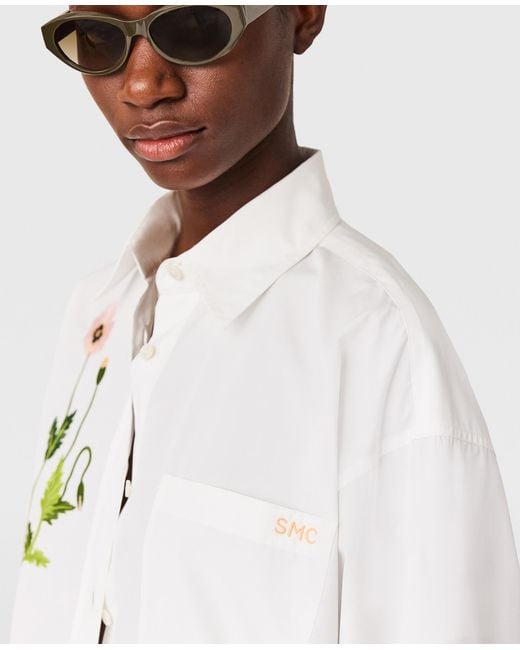 Stella McCartney White Floral Embroidered Shirt