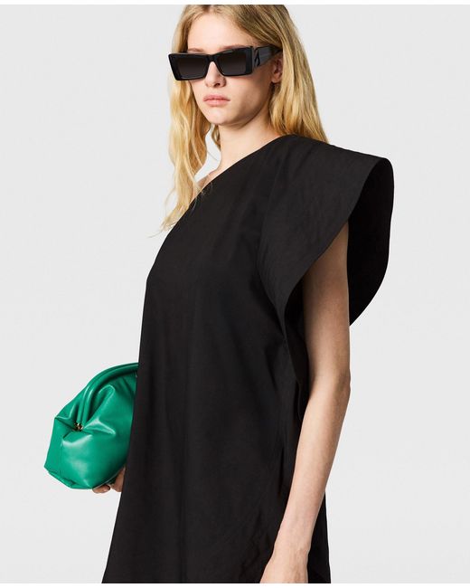 stella mccartney black mini dress Stella Mccartney Sequin Draped Mini Dress In Black