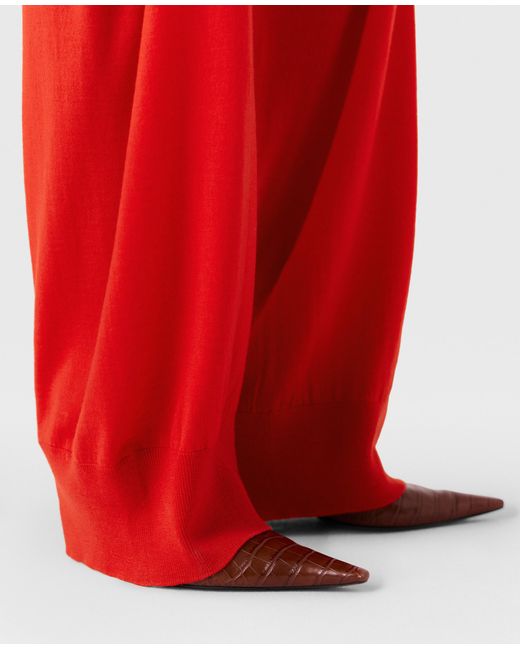 Stella McCartney Red Knitted Straight Leg Joggers