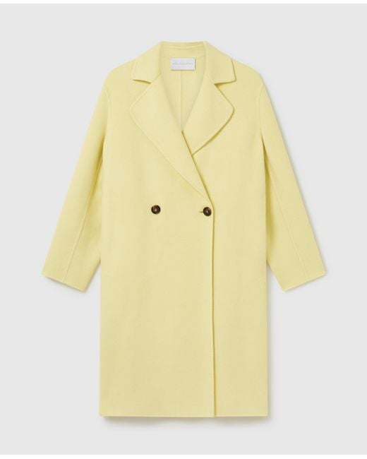 Stella McCartney Yellow Double-Breasted Longline Peacoat
