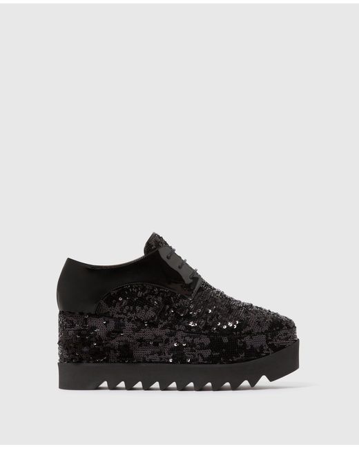 Stella McCartney Black Limited Edition Elyse Monochrome Sequin Platforms