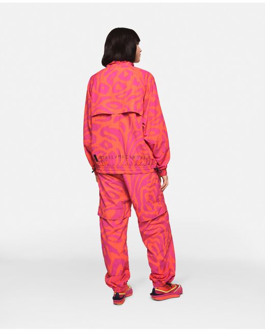 Stella McCartney Red Truecasuals Leopard Print Woven Trackpants