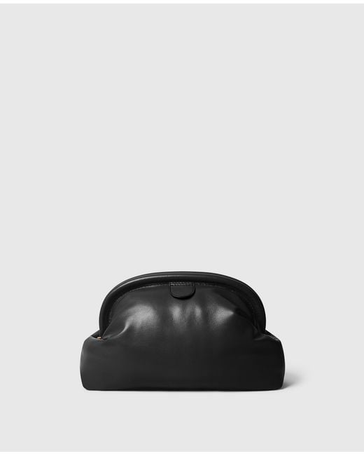 Stella McCartney Black Falabella Padded Soft Clutch With Chain