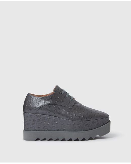 Stella McCartney Gray Elyse Ostrich Platform Shoes
