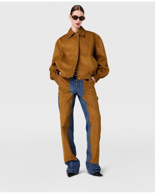 【関税&送料込】Stella Mccartney Wool Blend Oversize Bomber Stella McCartney Boxy Collared Bomber Jacket in Brown | Lyst