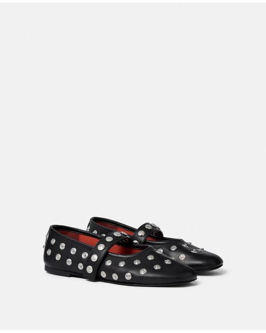 Stella McCartney White Ryder Popper-Studded Ballet Flats