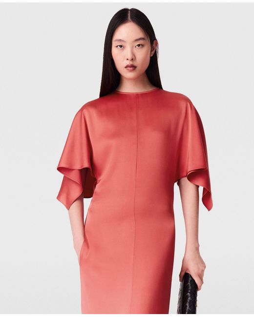 Stella McCartney Red Handkerchief Sleeve Satin Dress