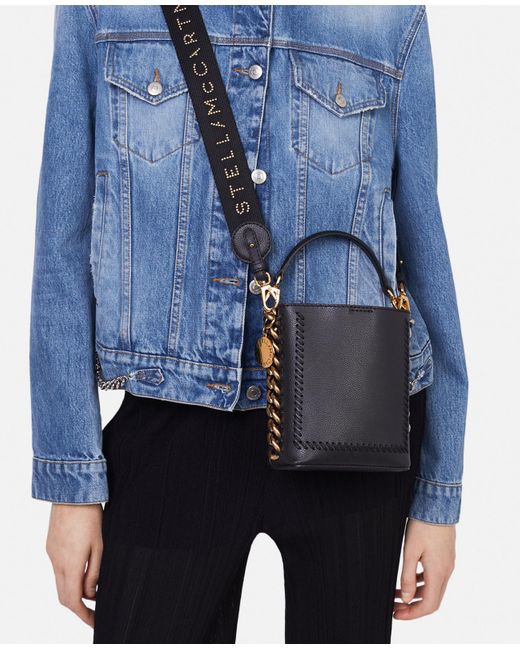 Stella McCartney Black Frayme Mirum Mini Square Bucket Bag, One Size
