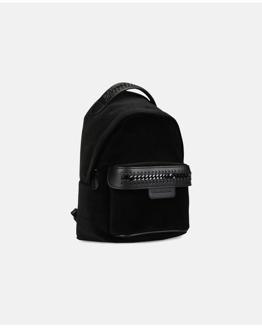 Stella McCartney Black Velvet Falabella Go Mini Backpack