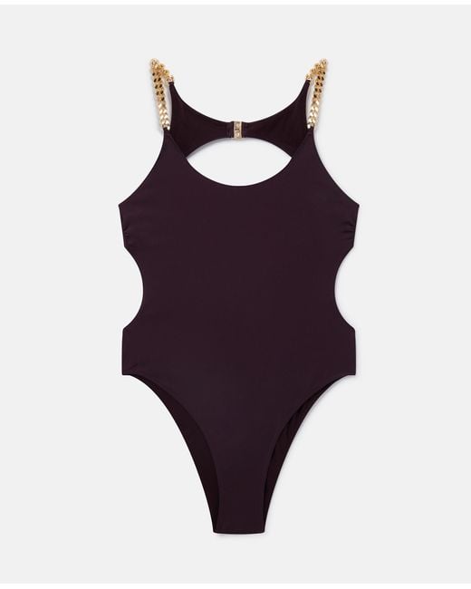 Stella McCartney Purple Falabella Chain Swimsuit
