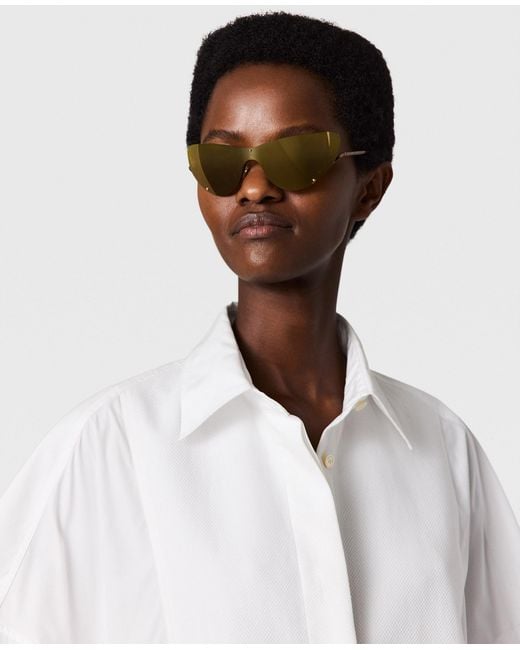 Stella McCartney White Poplin Peplum Piqué Shirt Dress