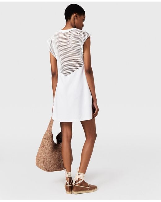 Stella McCartney White Net Panel A-Line Mini Dress