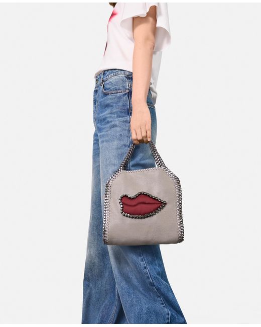 Stella McCartney White Falabella Lips Mini Tote Bag