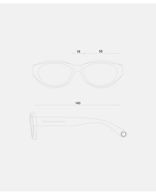 Stella McCartney Gray Logo Oval Sunglasses