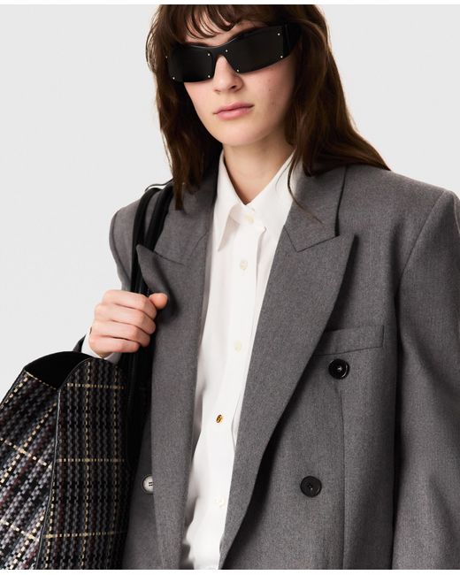 Stella McCartney Gray Double-breasted Flannel Blazer