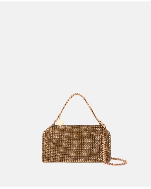 Stella McCartney Natural Falabella Crystal Mesh Shoulder Bag, , Metallic