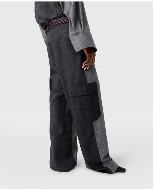 Stella McCartney Gray Paneled Slouchy Cargo Pants