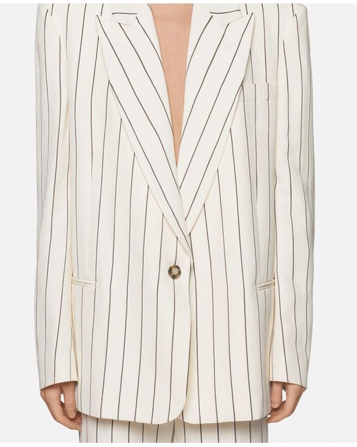 Stella McCartney White Striped Single-breasted Blazer