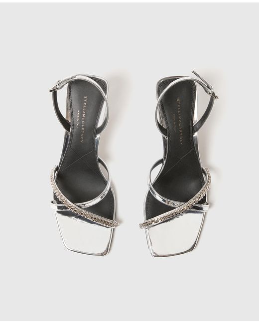 Stella McCartney White Elsa Metallic Heeled Sandals