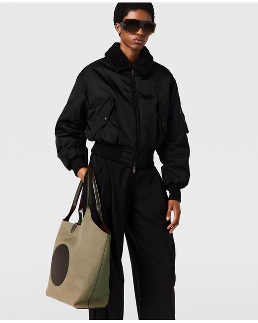 Stella McCartney Black Collared Bomber Jacket