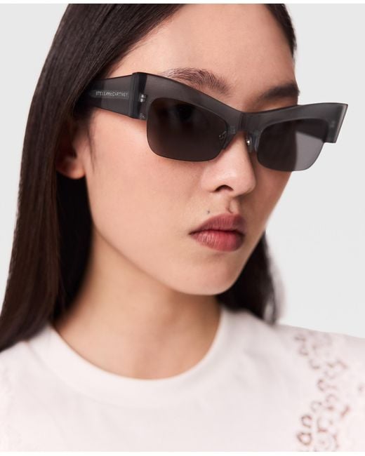 Stella McCartney White Medallion Geometric Sunglasses