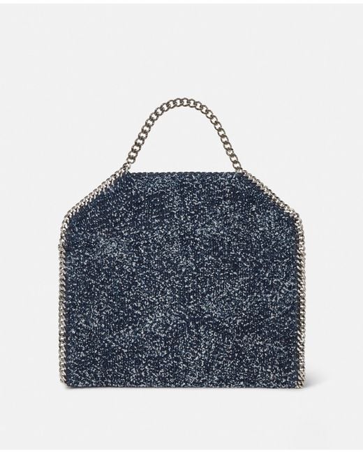 Stella McCartney Blue Falabella Fold-Over Bouclé Tote Bag, , Speckled