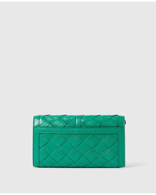 Stella McCartney Green Ryder Woven Wallet With Strap