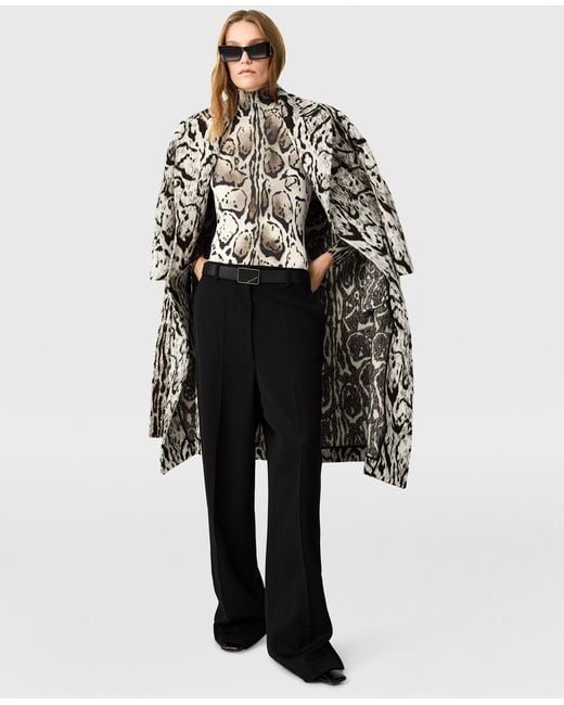 Stella McCartney White Cloud Leopard High-Neck Bodysuit