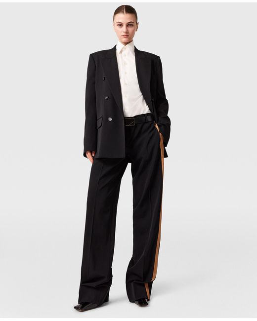 Stella McCartney Black Pleated Wide-leg Trousers