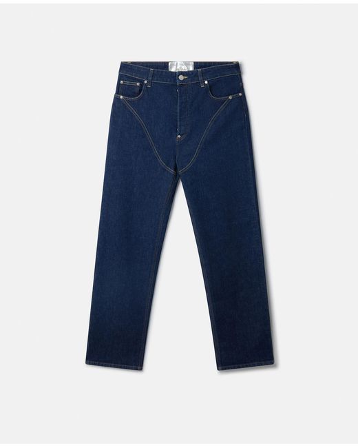 Stella McCartney Blue Platinum Dream Embroidered Mid-rise Straight-leg Denim Jeans