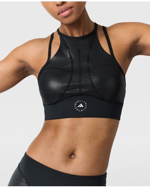 Stella McCartney Black Truepurpose Training Micro Dot Bra