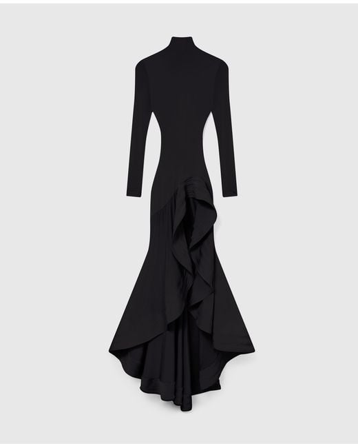 Stella McCartney Black Crepe Jersey Frill Cocktail Dress