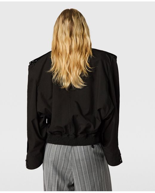 Stella McCartney Black Washed Cotton Double-layer Jacket