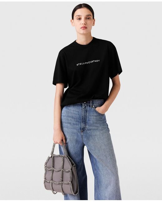 Stella McCartney Black Logo Oversized Cotton T-Shirt