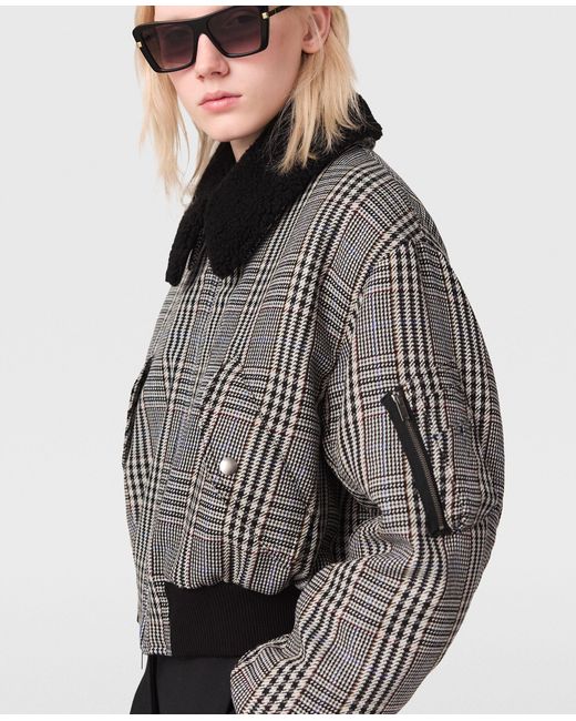 Stella McCartney Black Plush-trimmed Bomber Jacket