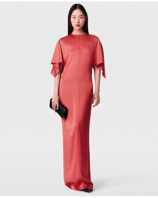 Stella McCartney Red Handkerchief Sleeve Satin Dress