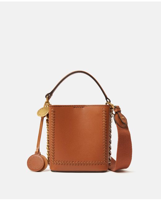 Stella McCartney Brown Frayme Mirum® Mini Square Bucket Bag