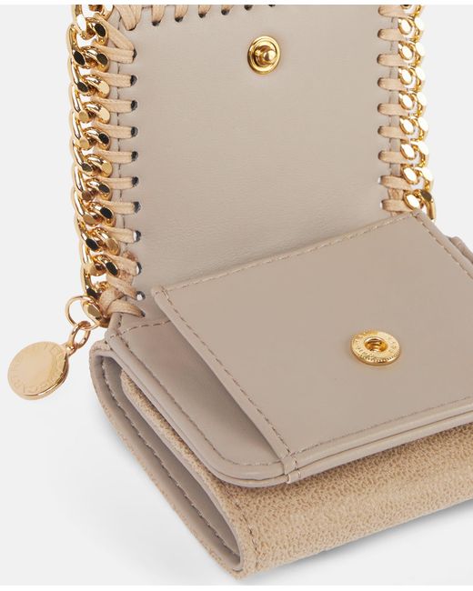 Stella McCartney Natural Falabella Tri-Fold Wallet, One Size
