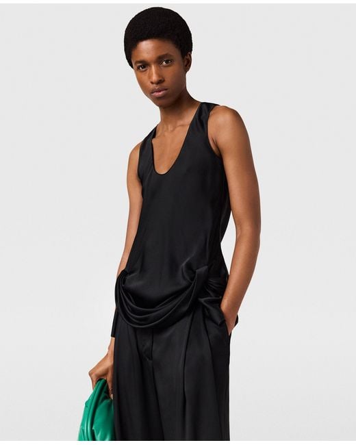 Stella McCartney Black Draped Satin Top