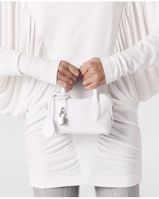 Stella McCartney White Pleated Crewneck Long-sleeve Mini Dress